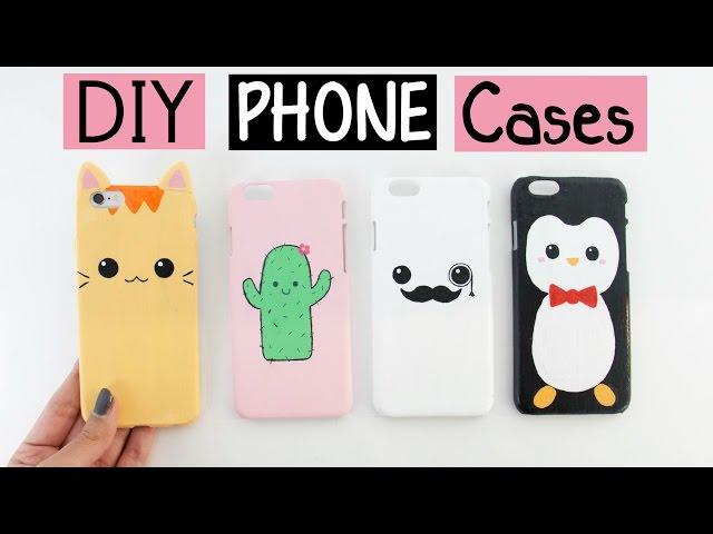 DIY PHONE CASES - Four Cute & Easy Designs!