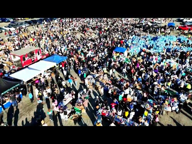 Santa Anita Park Flooded With Donations for Fire Victims