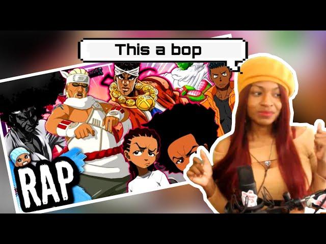 BLACK POWER!! Black Anime Character Rap Cypher | Reaction @GameboyJones