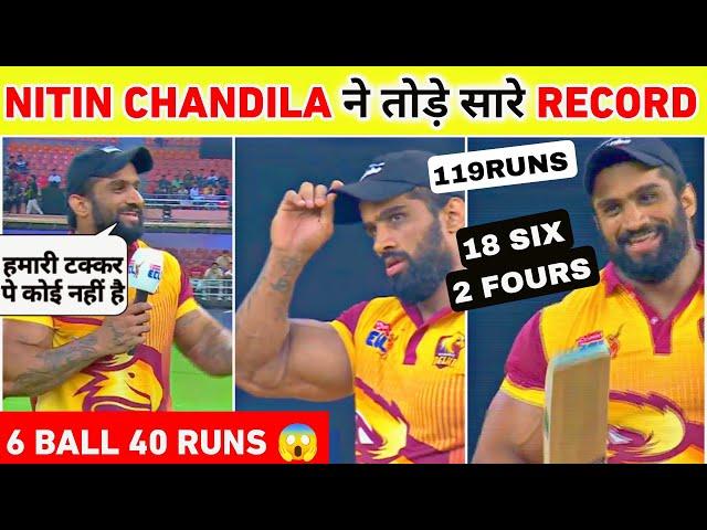 NITIN CHANDILA CENTURY IN ECL CRICKET MATCH | ECL CRICKET MATCH | ELVISH YADAV, RAJAT DALAL , FUKRA