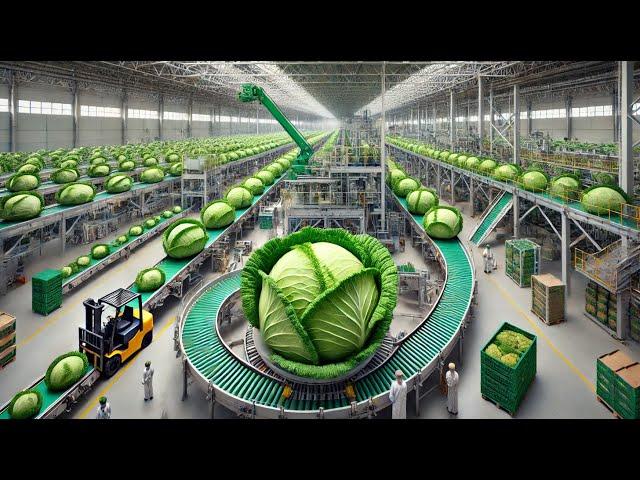 Giant Cabbages Factory, Processing Millions of Cabbages Using Modern Technology