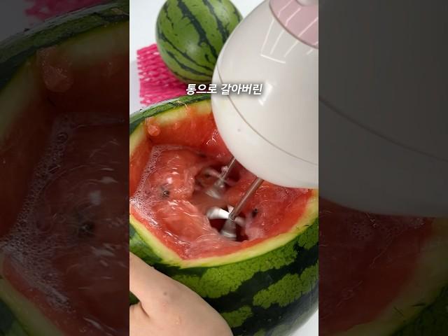 수박으로 통으로 갈아버린 리얼 #수박주스