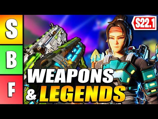 TIER LIST of BEST Legends & Weapons In Apex Legends Season 22.1!