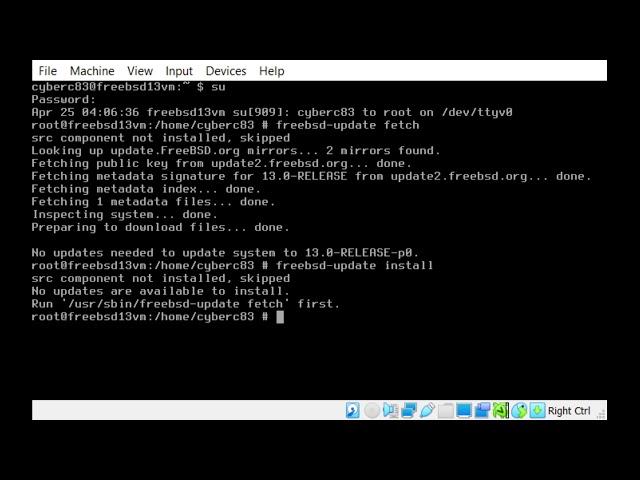 FreeBSD Update Demonstration in Shell
