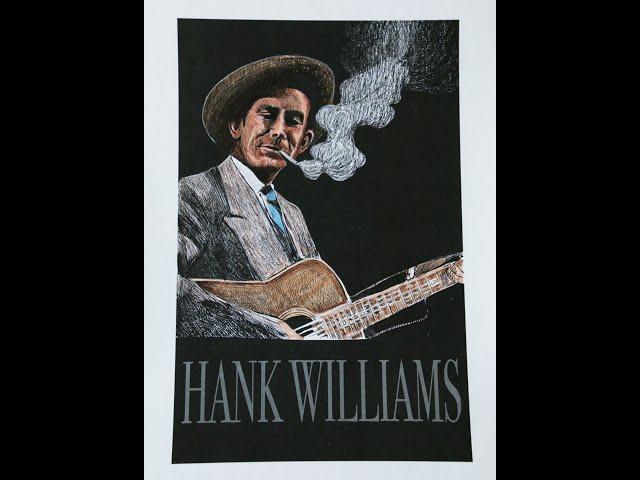 Hank Williams Painting Video & Guitars Jim Beam and Waylon