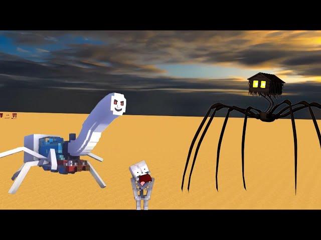 Spider Thomas The Train VS House Head (Part 1) | Minecraft MEME Animation