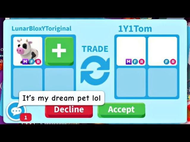 WOAH! THEY OVERPAID FOR MY MEGA COW TO GET THEIR DREAM PET! ADOPT ME TRADING 2023#adoptmetrades