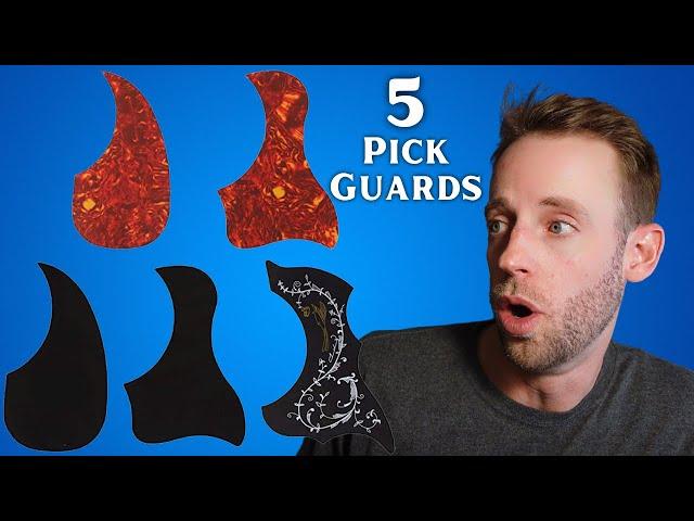 Pakala66 Acoustic Guitar Pickguard Pack of 5, Hummingbird and Water Shaped Self Adhesive REVIEW!