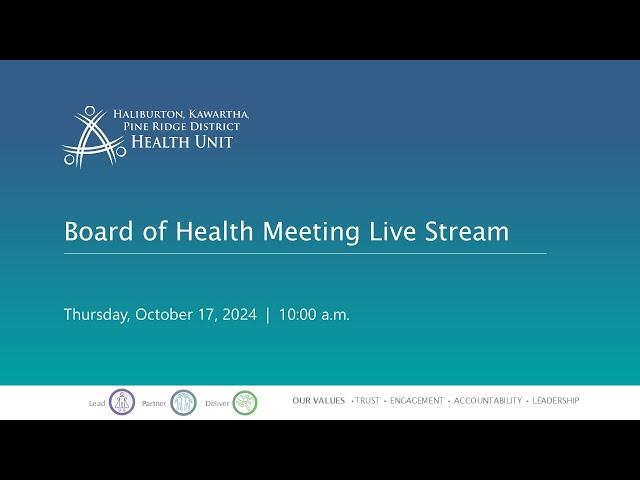 HKPR District Health Unit Board of Health Meeting - October 17, 2024