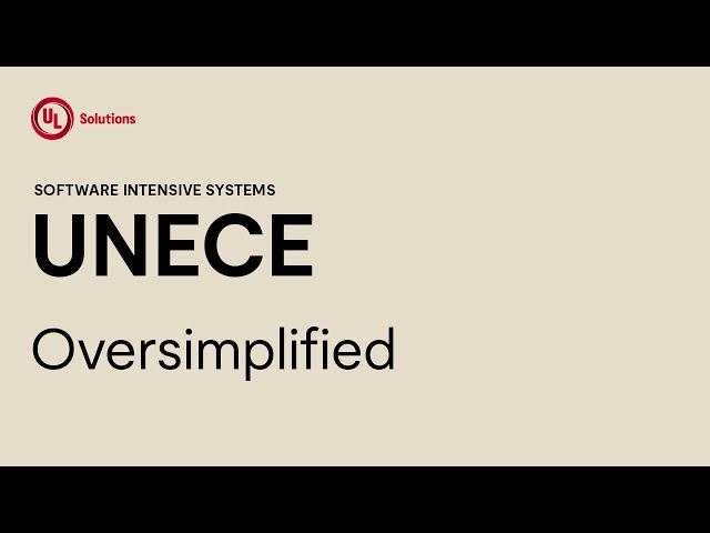 Cybersecurity and UNECE - Over simplified