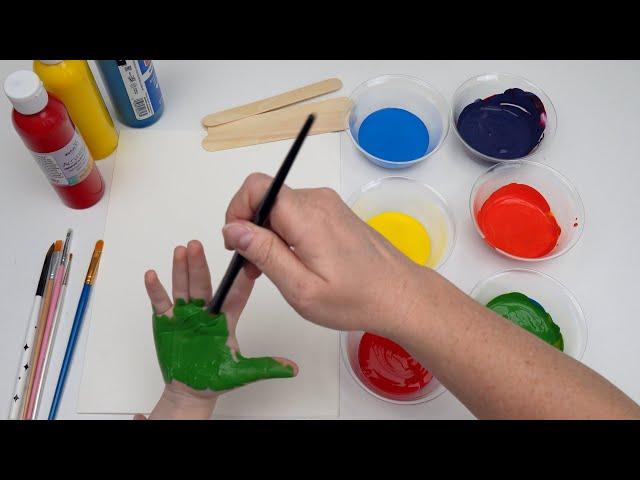 Fun Learning Video for Toddlers and Kids with a Christmas Art Handprint Craft!