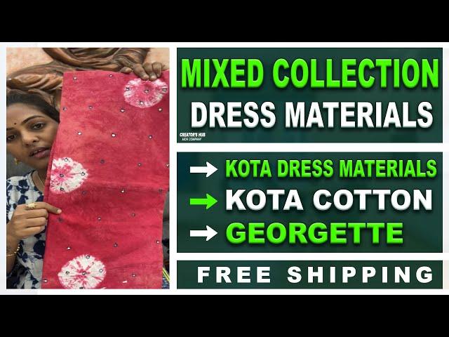 Mixed Collection Dress Materials - Kota, Kota Cotton, Georgette || Latest Model Dress in Telugu