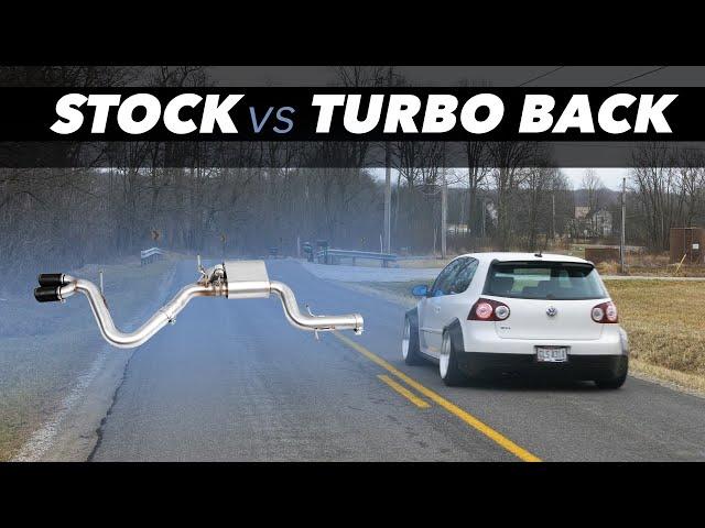 VW MK5 GTI Valved Turbo Back Exhaust Sound Comparison | ECS Tuning