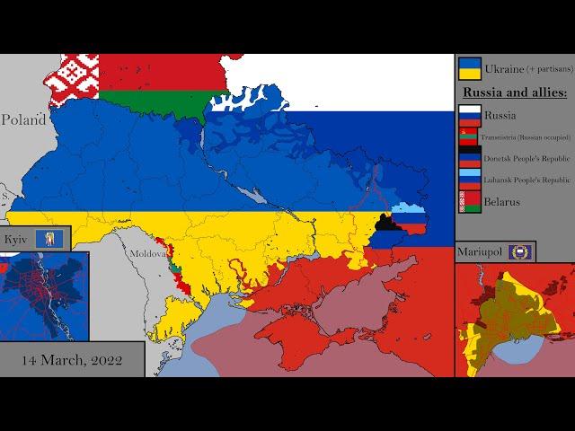 The Russo-Ukrainian War with Flags: Every Day (2014 - August 2024)