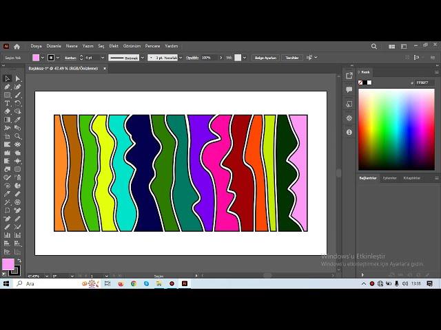 Adobe Illustrator Çizimlerde Silgi Renklendirilmesi Anlatımları