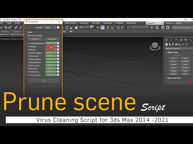 Prune scene virus cleaning script in 3ds max 2014 - 2020 | File size decrease | CG deep Tutorials