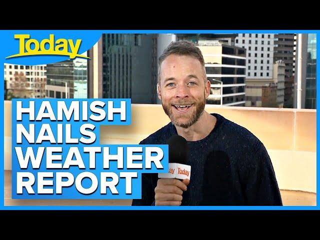 Hamish Blake's improvised weather report cracks up studio | TODAY Show Australia