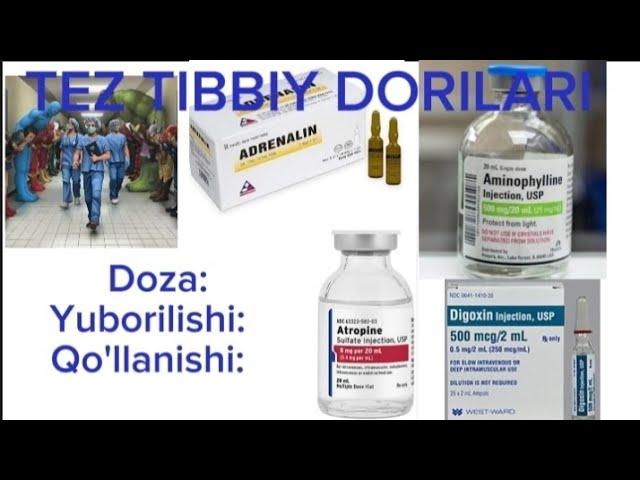 TEZ TIBBIY YORDAM DORILARI ISHLATILISHI ,  #khan #tibbiyot #medical #davolash #dori #dorilar #doctor