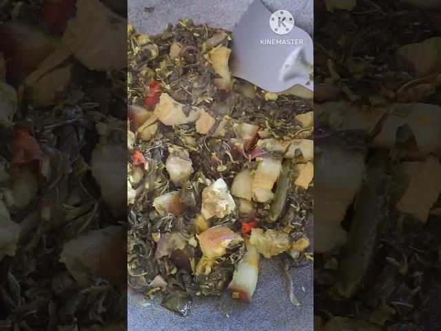 Bitter roselle leaves with pork recipe  boiling type n masala free  tasty yummy delicious food