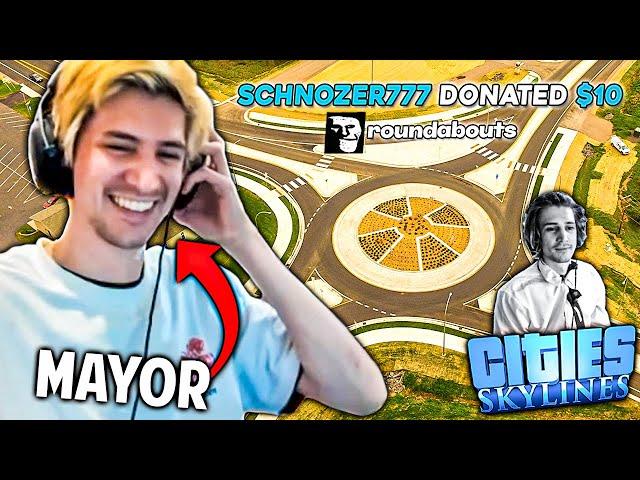 xQc Roasted by TTS Donos for 20 minutes straight while building Roundabout City in Cities: Skylines