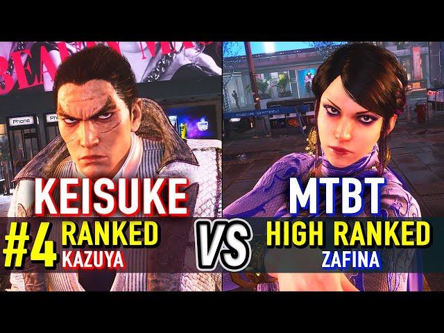 T8  KEISUKE (#4 Ranked Kazuya) vs MTBT (Zafina)  Tekken 8 High Level Gameplay