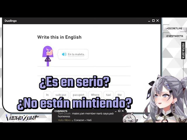 Vestia Zeta no puede creer como se pronuncia "z" en español.