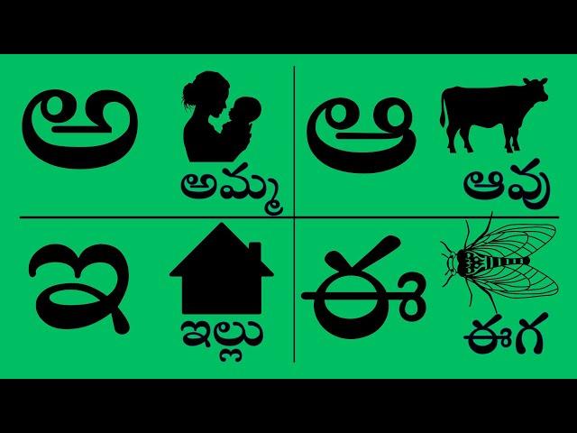 Telugu a aa e ee letters | Telugu hallulu with pictures