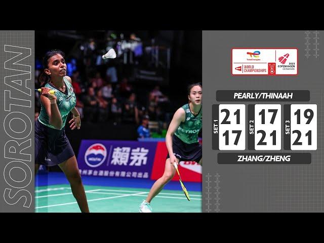 Pearly Tan / M Thinaah 1-2 Zhang Shu Xian / Zheng Yu |  Kejohanan Dunia BWF 2023 | Astro Arena