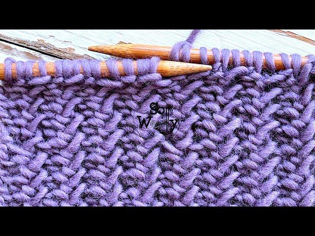 How to knit an easy one-row repeat pattern with knit stitches only (reversible) - So Woolly