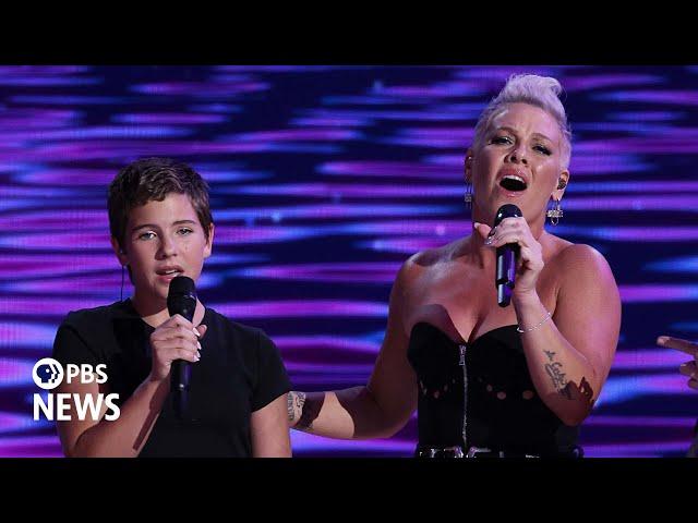 WATCH: P!NK and her daughter perform 'What about Us' at 2024 Democratic National Convention