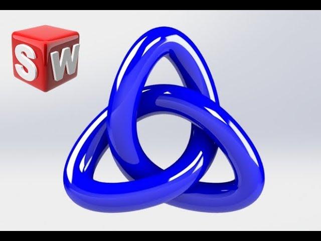 the easiest way to build a trifoil knot with solidworks