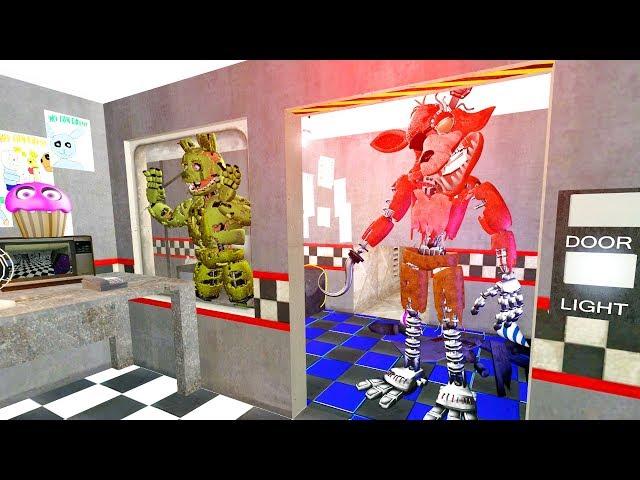 ANIMATRONICS SCARE THE SECURITY GUARD FNAF COOP Garry's Mod