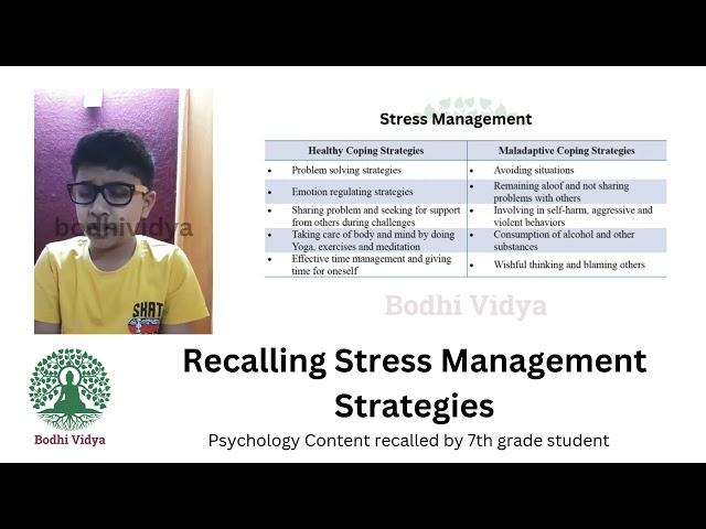 Recalling Stress Management Strategies