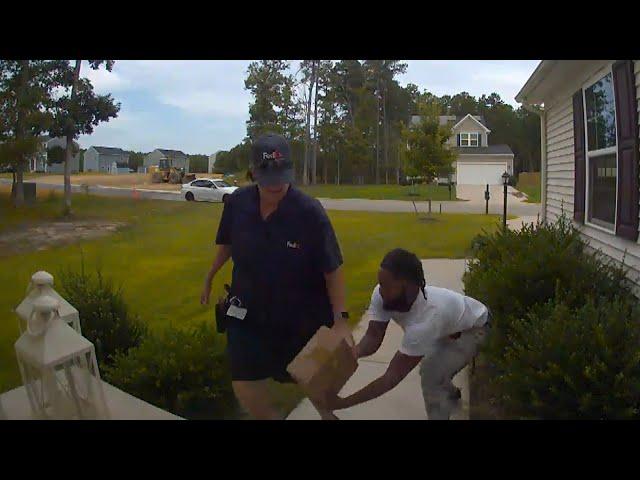 Porch Pirate Steals Package From FedEx Driver