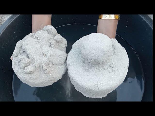 ASMR very soft sand dartmixd and pure cement silk crunchy paste play dusty dipping crumble in 