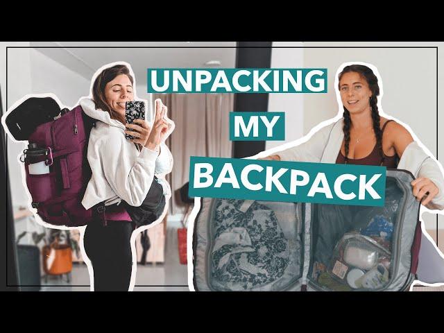 UNPACKING MY BACKPACK Reviewing the bag + what I packed // Recommendations + regrets