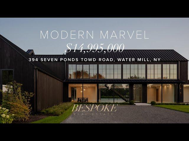 $14,995,000 Modern Water Mill Marvel Abutting Reserve