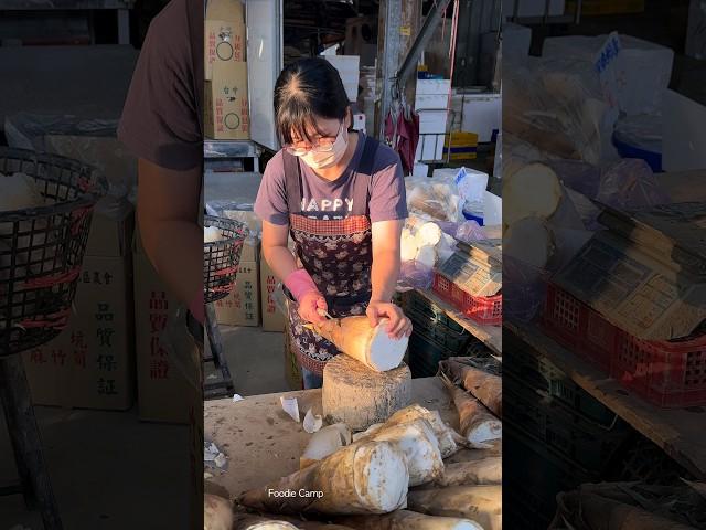 Taiwanese Girl Selling Giant Bamboo Shoots