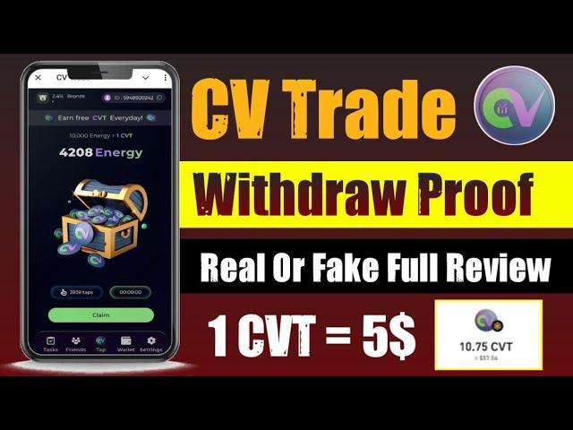 CV Token bot withdraw || CV Token live withdraw proof || CV Trade Real Or Fake Full Details