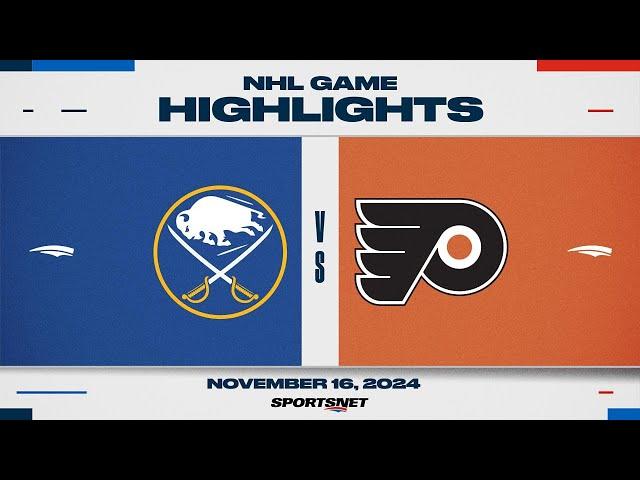 NHL Highlights | Sabres vs. Flyers - November 16, 2024