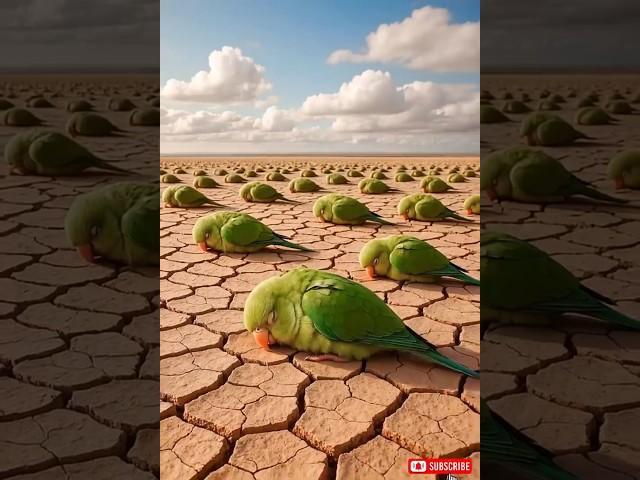 Parrot are about to die of thirst then big parrot bring water and save everyone's life #ai #parrot