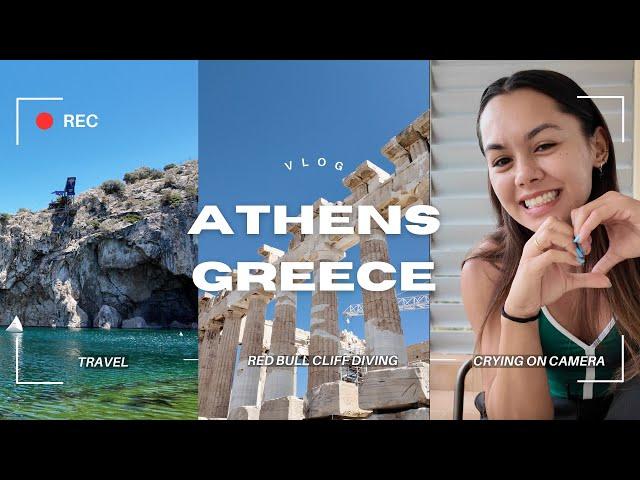 GREECE VLOG  Facing my fears at the Red Bull Cliff Diving  competition in Athens, Greece.