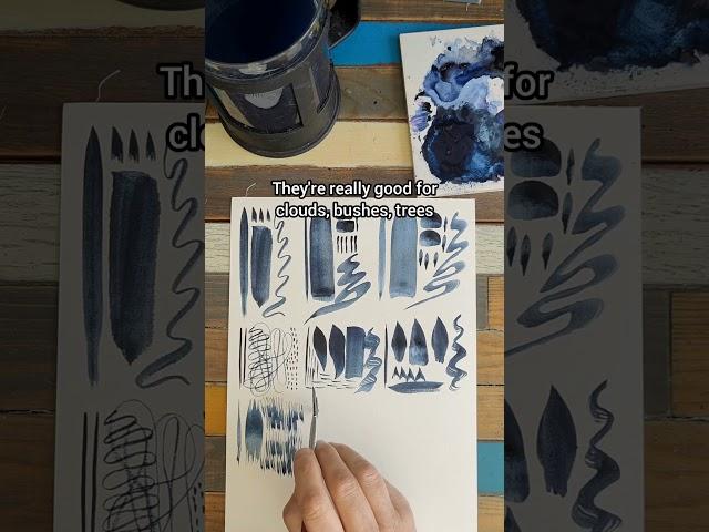Friday Mark-making Fan brush #fridaymarkmaking #watercolour #watercolourtips