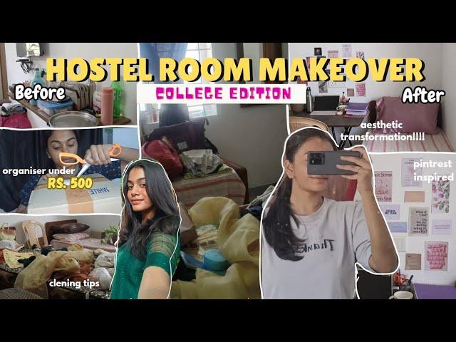 HOSTEL ROOM MAKEOVER 🪴*pintrest inspired️* *insane* *aesthetic*  ( Tamil and english vlog)#hoste