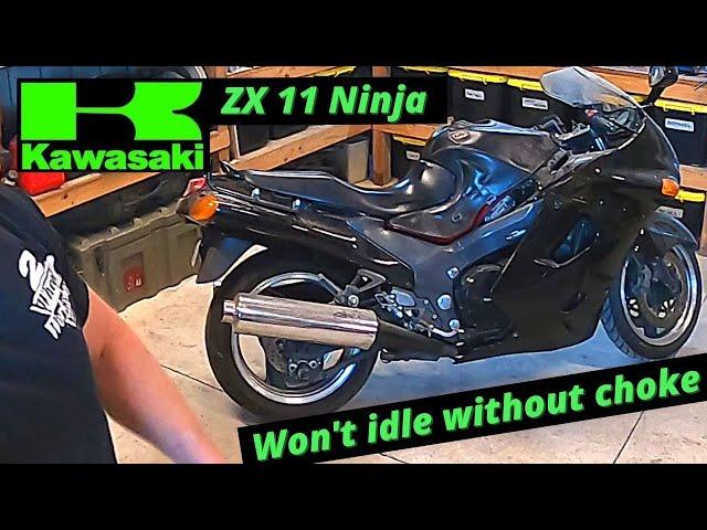 Kawasaki ZX11 Ninja Won't idle without choke