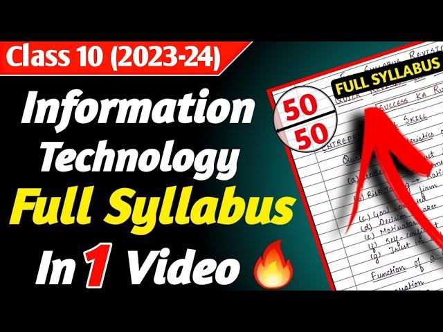 Full Syllabus Revision IT 402 Class10 |Information Technology Full Syllabus Revision Class 10