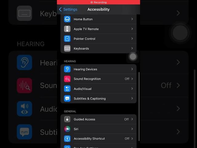 Accessibility shortcut 