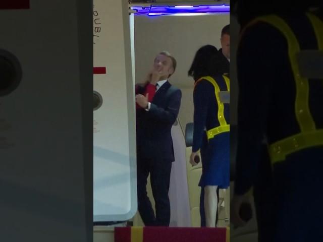 France’s Macron Shoved in Face by Wife on Plane