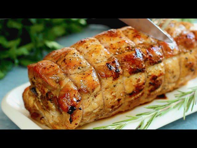 Surprise your guests. Juicy meatloaf with mushroom filling. Just roll the meat into a roll.