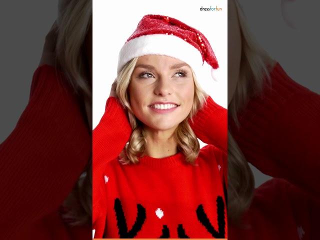 Weihnachtsmütze mit roten Pailletten | dressforfun